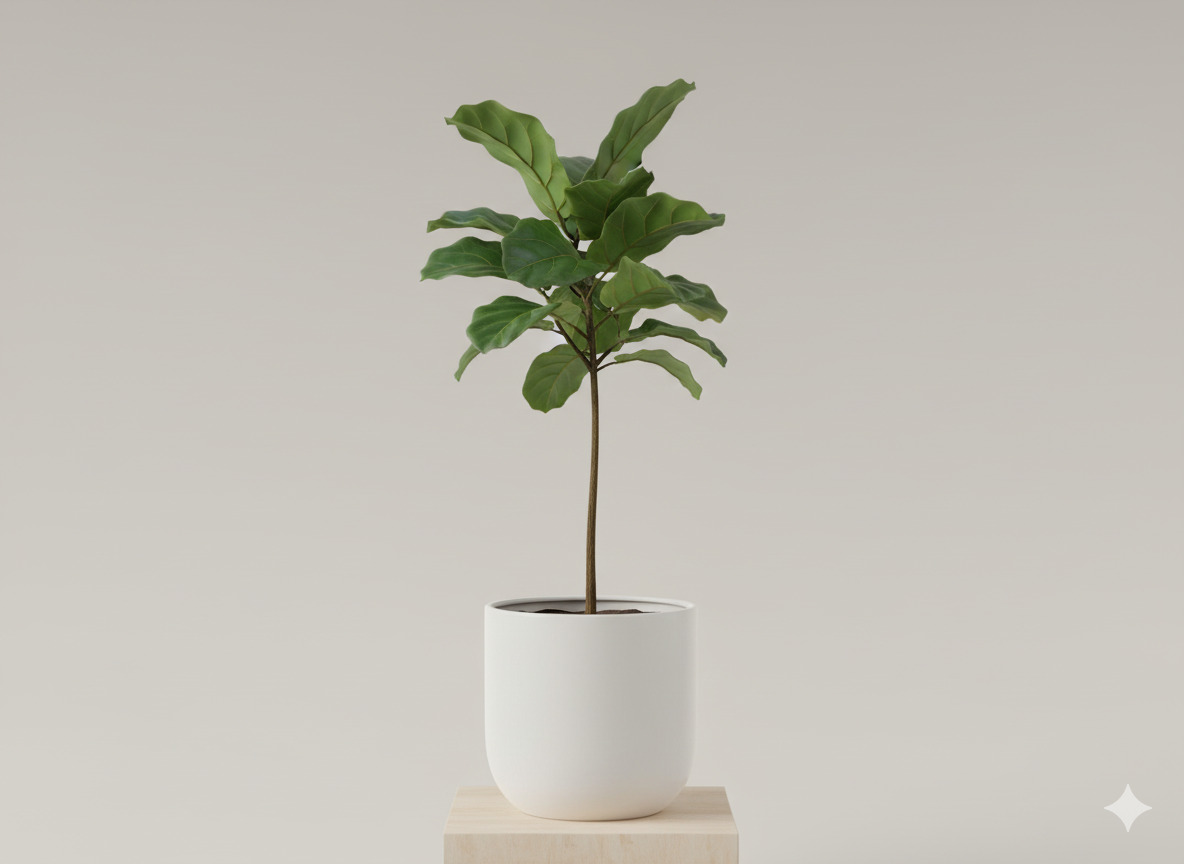 Ficus Lyrata plante i minimalistisk potte